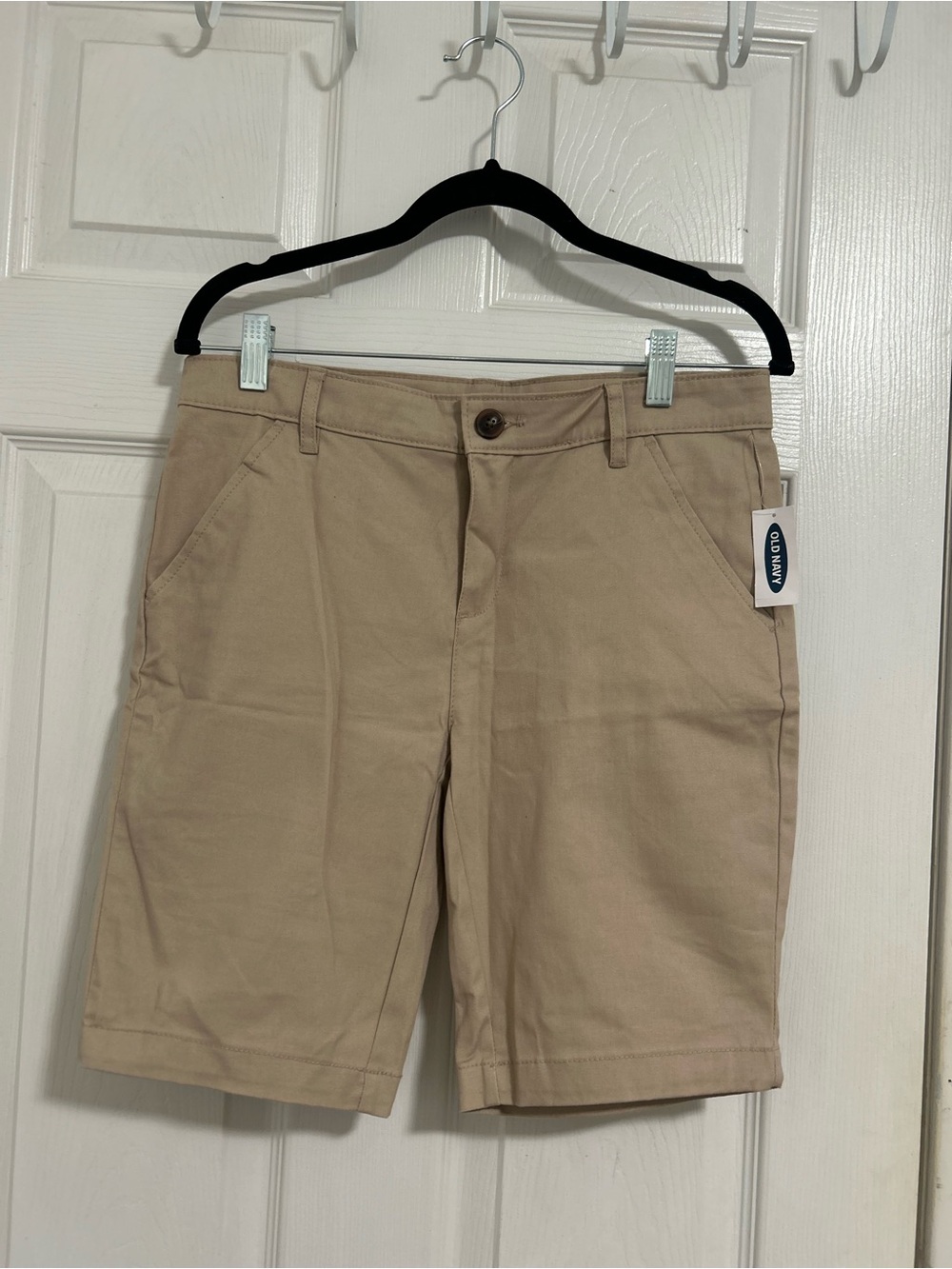 2 Pairs of Old Navy Khaki and Blue Flat-Front Stretch Chino Shorts